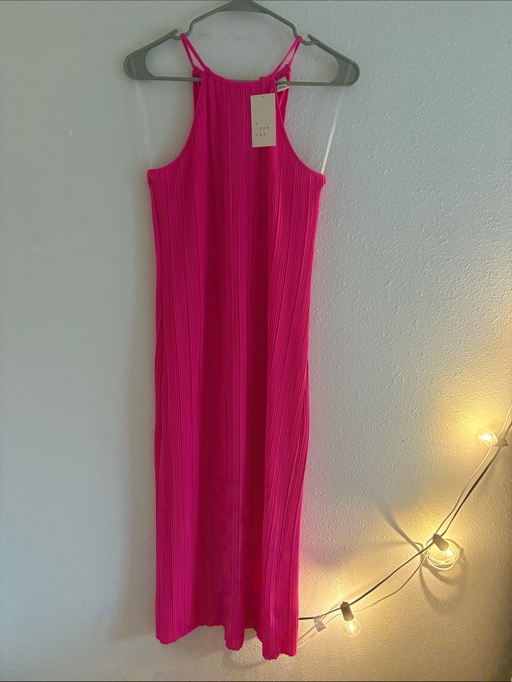 Hot Pink Maxi Dress, Size Small